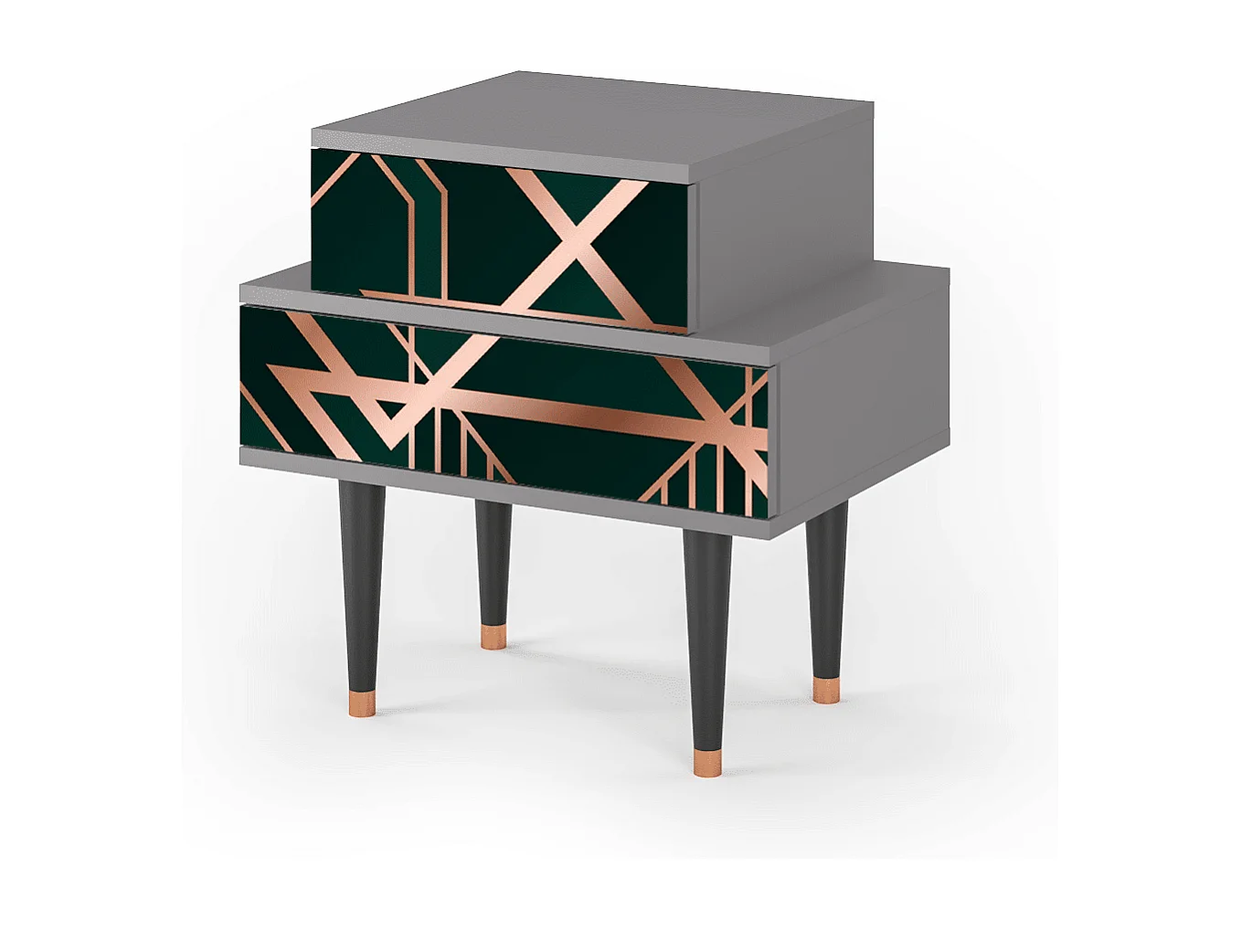 Table de nuit - 58х58х41 cm - NS1 - Emerald Gatsby, Gris
