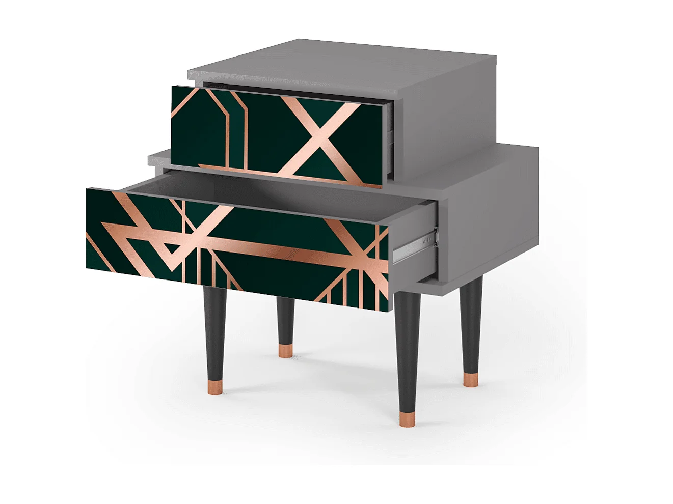 Table de nuit - 58х58х41 cm - NS1 - Emerald Gatsby, Gris
