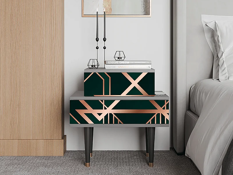 Nachttisch - 58х58х41 cm - NS1 - Emerald Gatsby, Grau