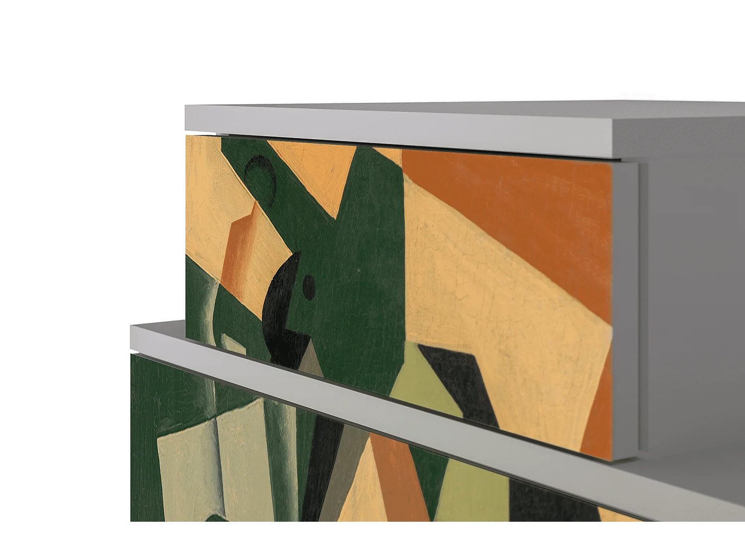 Nachttisch - 58х58х41 cm - NS1 - Glass and Checkerboard, Grau