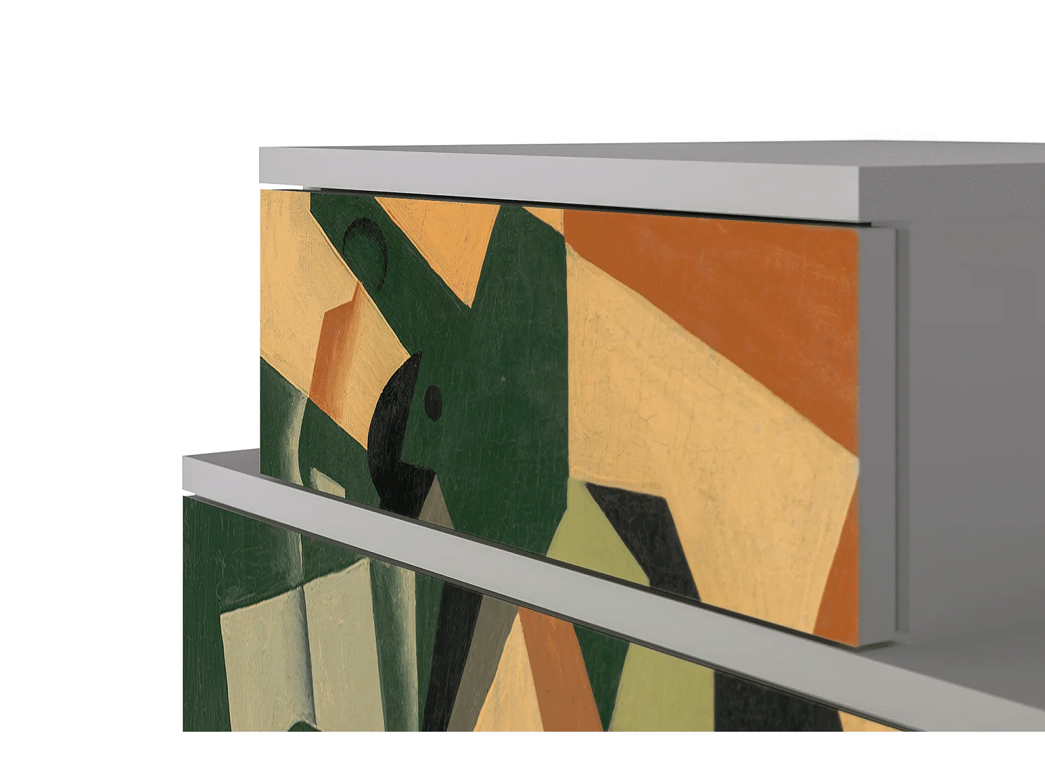 Table de nuit - 58х58х41 cm - NS1 - Glass and Checkerboard, Gris