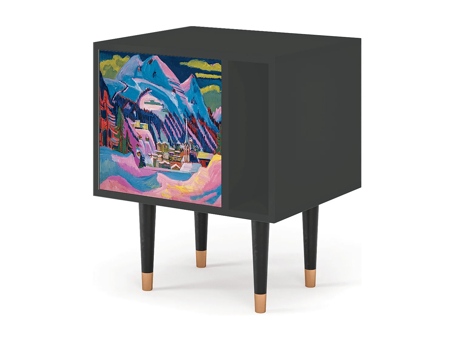 Table de nuit - 57х69х48 cm - S2 - Davos Winter, Anthracite