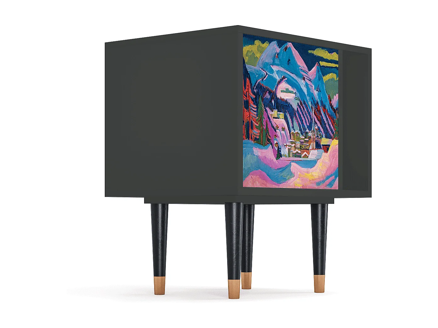 Table de nuit - 57х69х48 cm - S2 - Davos Winter, Anthracite