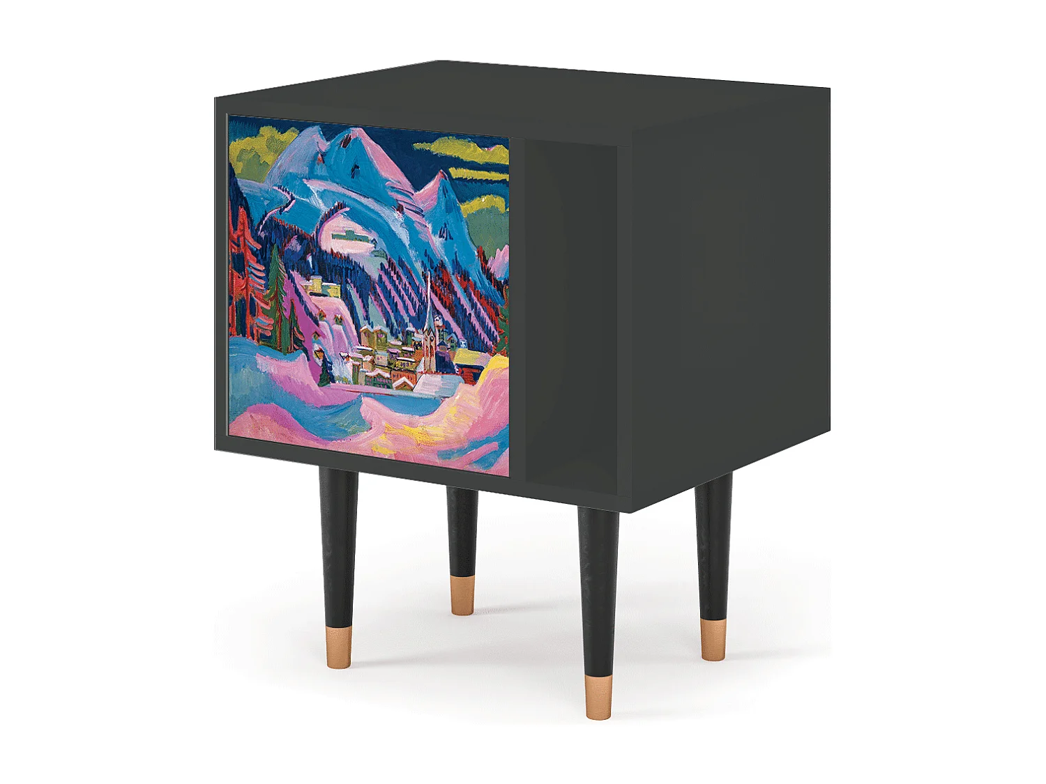 Table de nuit - 57х69х48 cm - S2 - Davos Winter, Anthracite