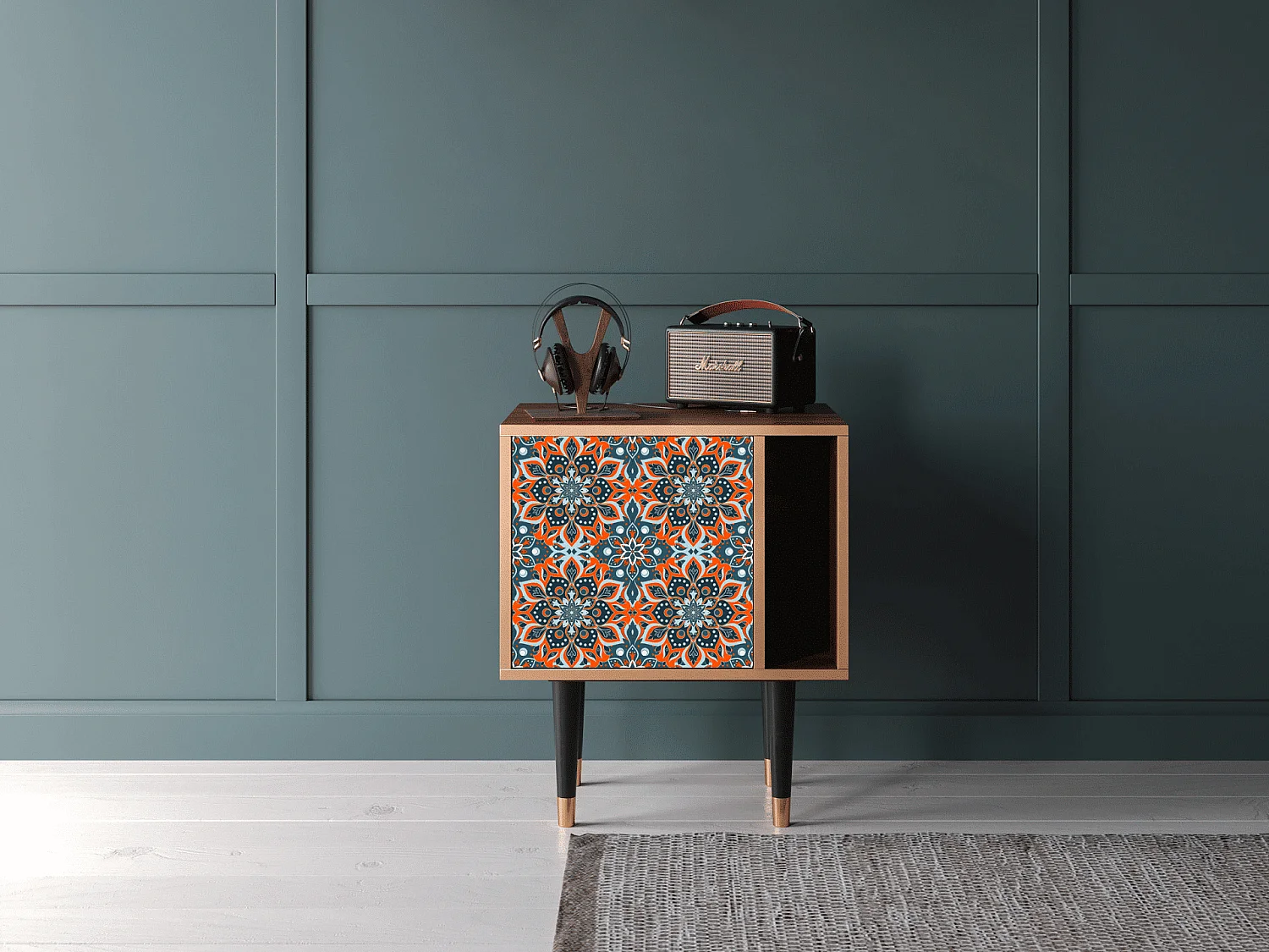 Table de nuit - 57х69х48 cm - S2 - Fire Beetle, Noyer