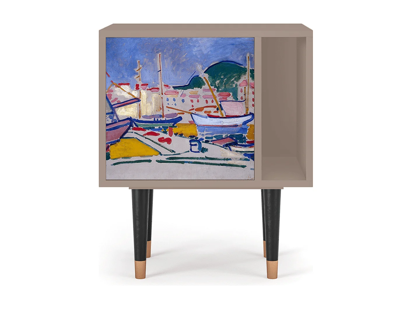 Stolik nocny - 57х69х48 cm - S2 - The Port of Collioure , Latte