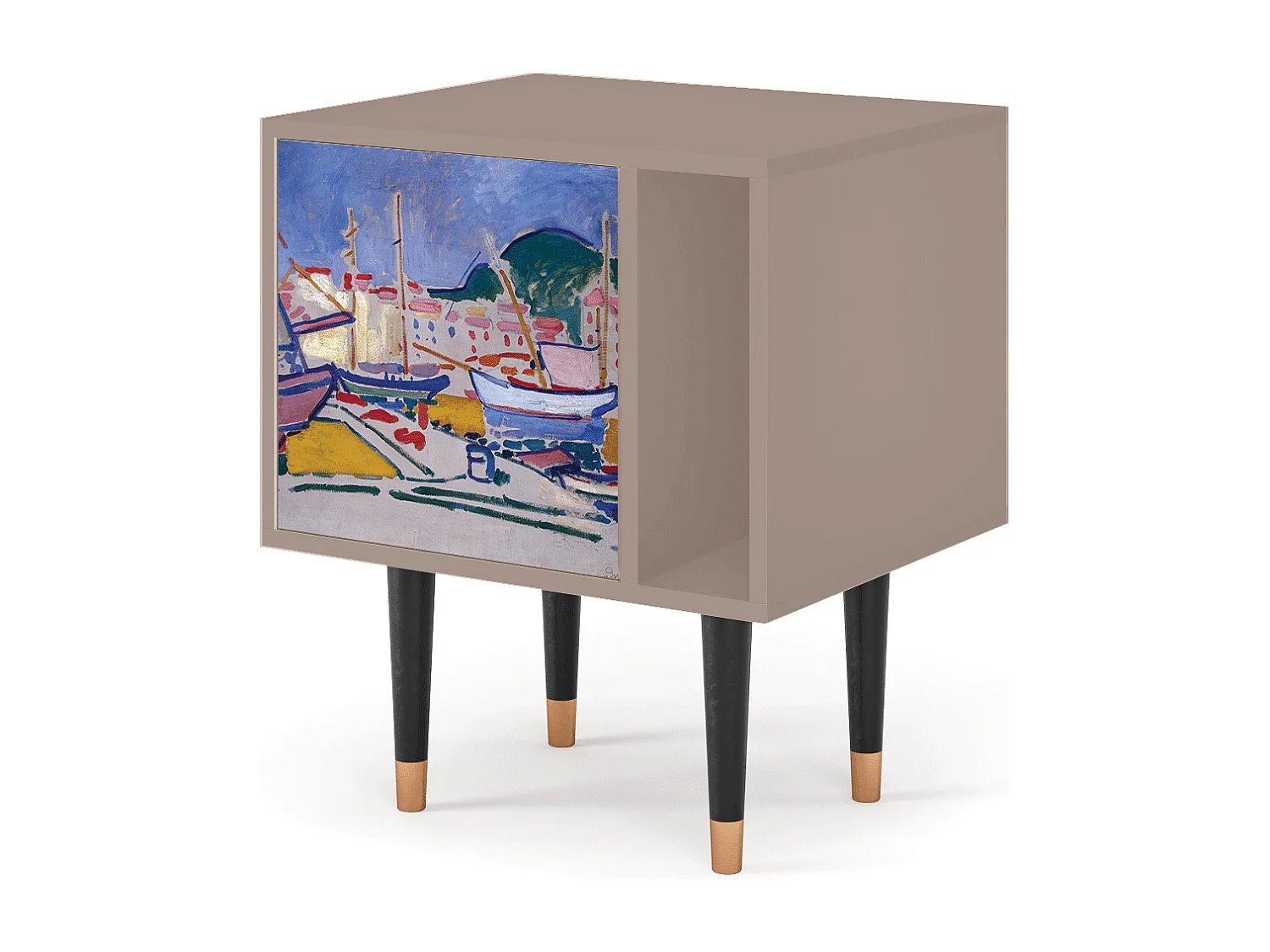 Stolik nocny - 57х69х48 cm - S2 - The Port of Collioure , Latte