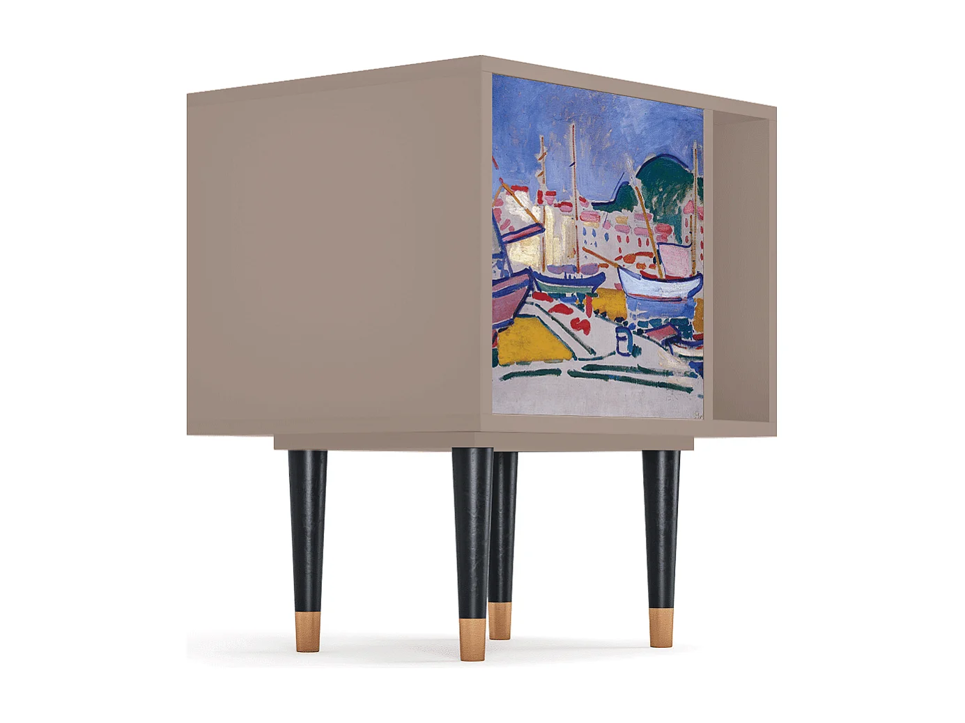 Stolik nocny - 57х69х48 cm - S2 - The Port of Collioure , Latte