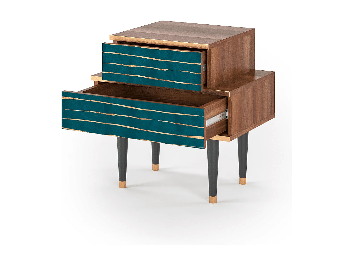 Table de nuit - 58х58х41 cm - NS1 - Ocean Drive, Noyer