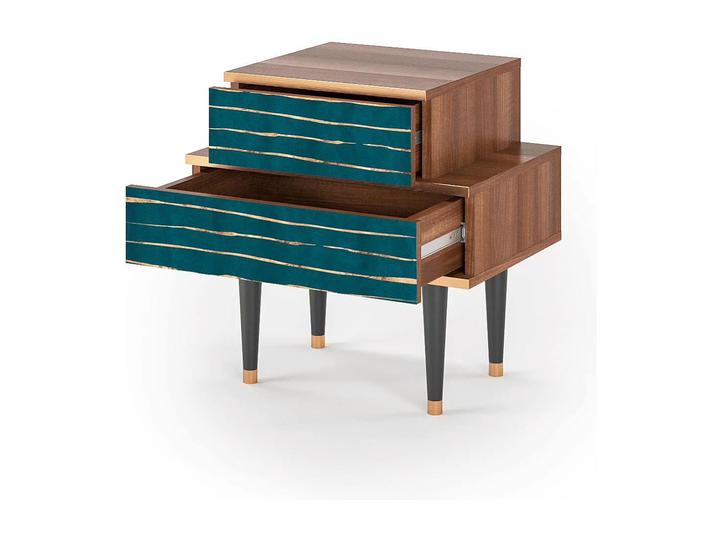 Table de nuit - 58х58х41 cm - NS1 - Ocean Drive, Noyer