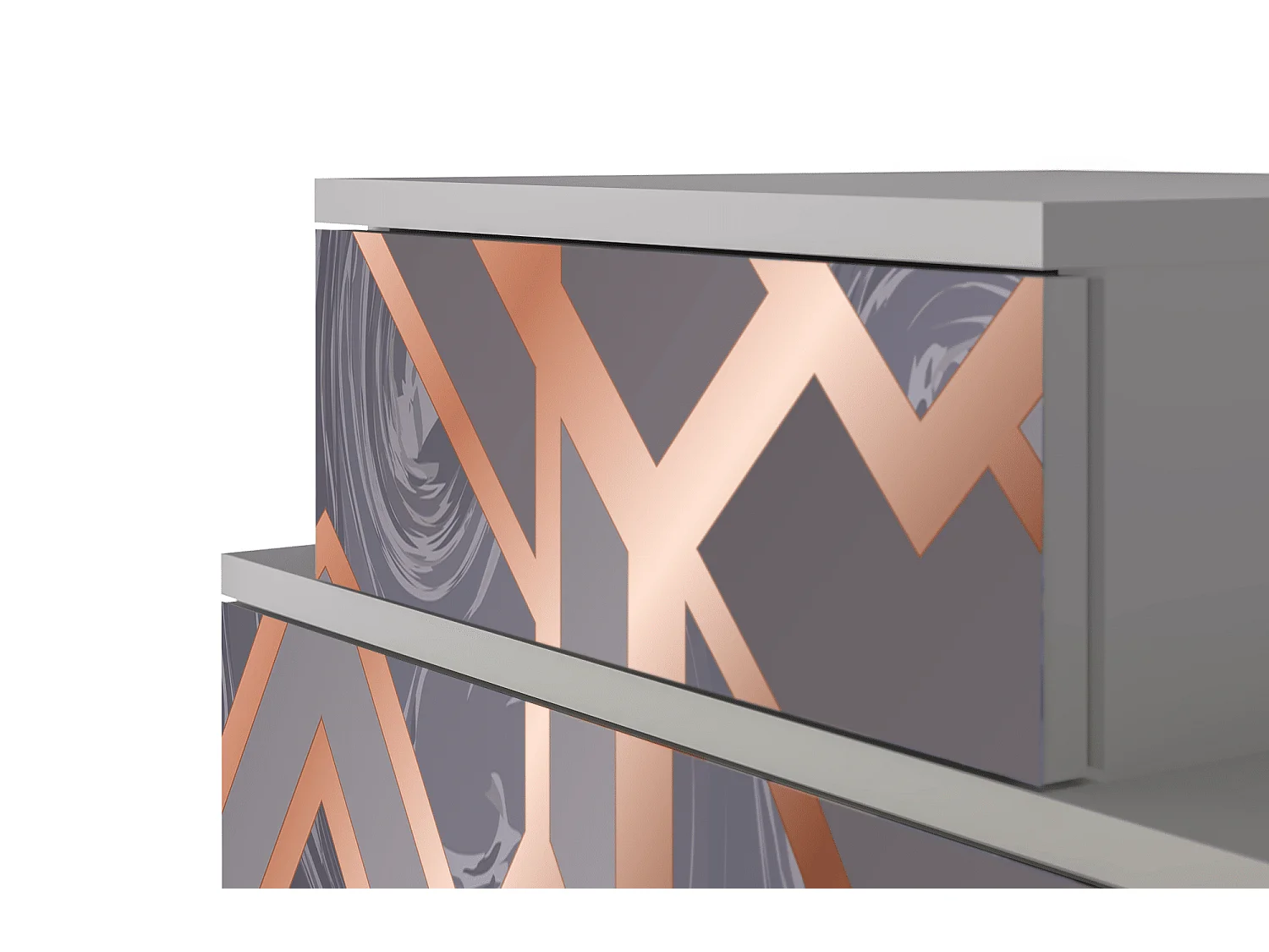 Comodino - 58х58х41 cm - NS1 - Taupe Anatomy, Grigio