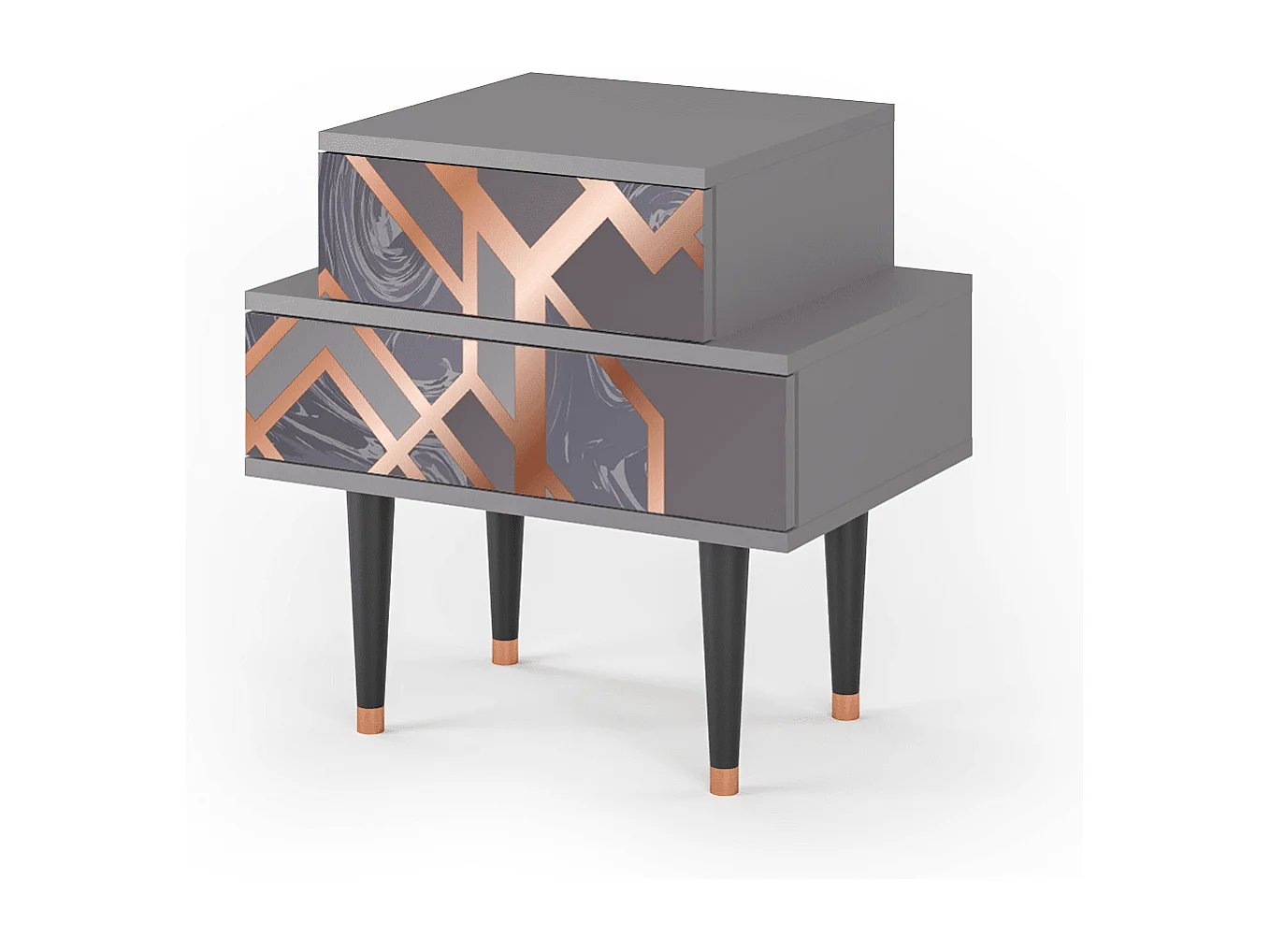 Table de nuit - 58х58х41 cm - NS1 - Taupe Anatomy, Gris