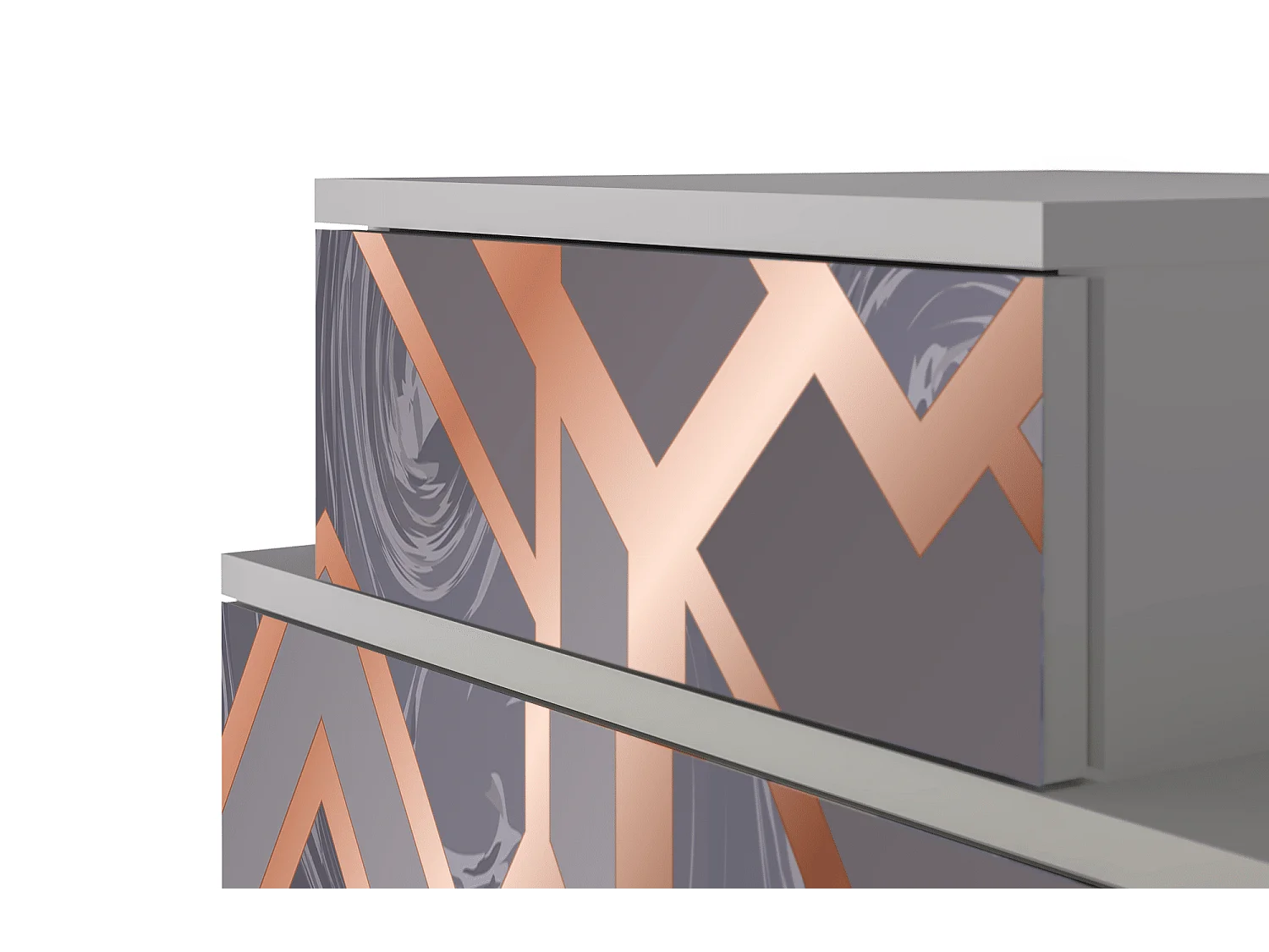 Table de nuit - 58х58х41 cm - NS1 - Taupe Anatomy, Gris