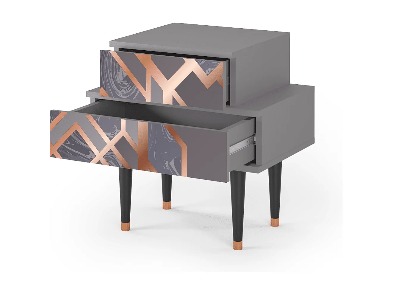 Table de nuit - 58х58х41 cm - NS1 - Taupe Anatomy, Gris