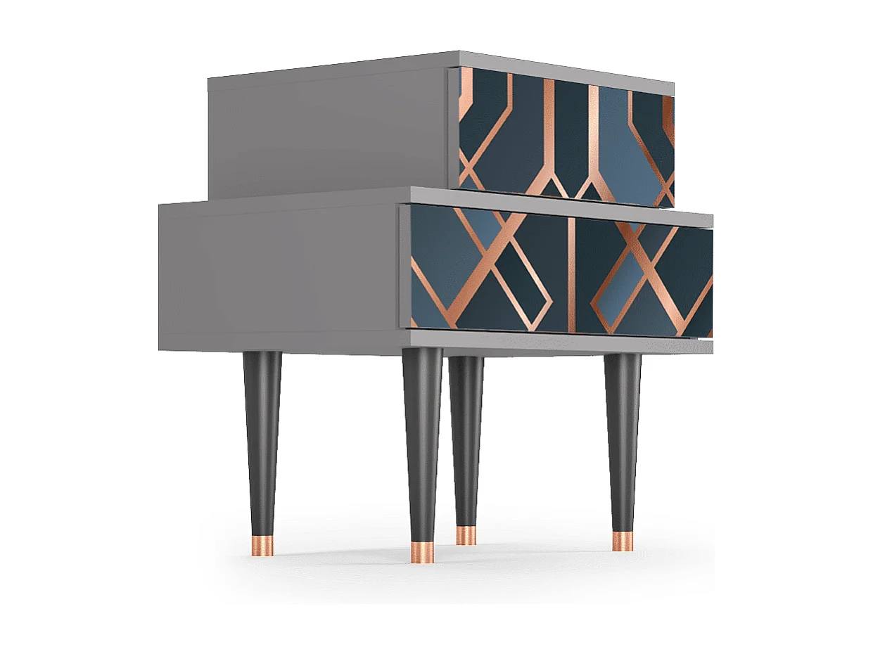 Table de nuit - 58х58х41 cm - NS1 - Ashy 1920', Gris