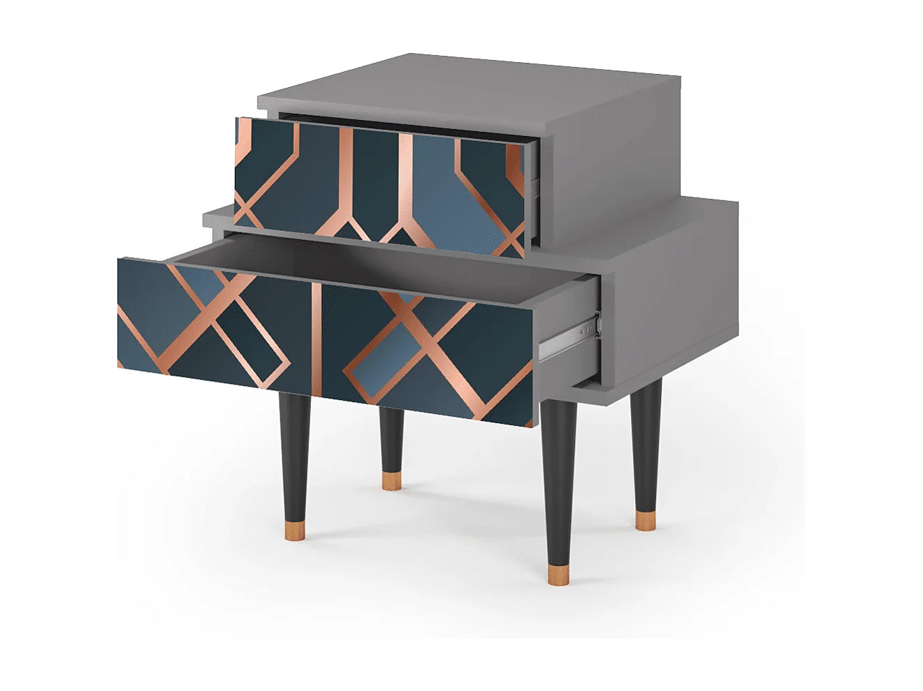 Stolik nocny - 58х58х41 cm - NS1 - Ashy 1920', Szary