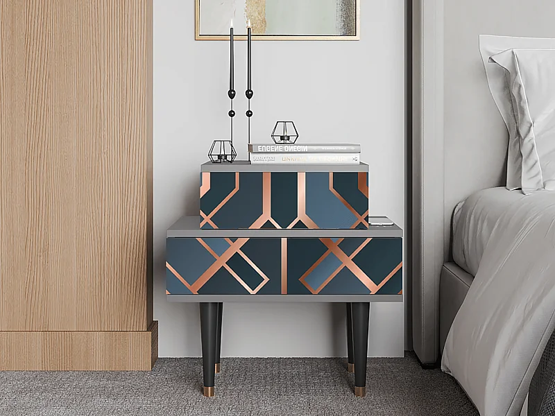 Stolik nocny - 58х58х41 cm - NS1 - Ashy 1920', Szary