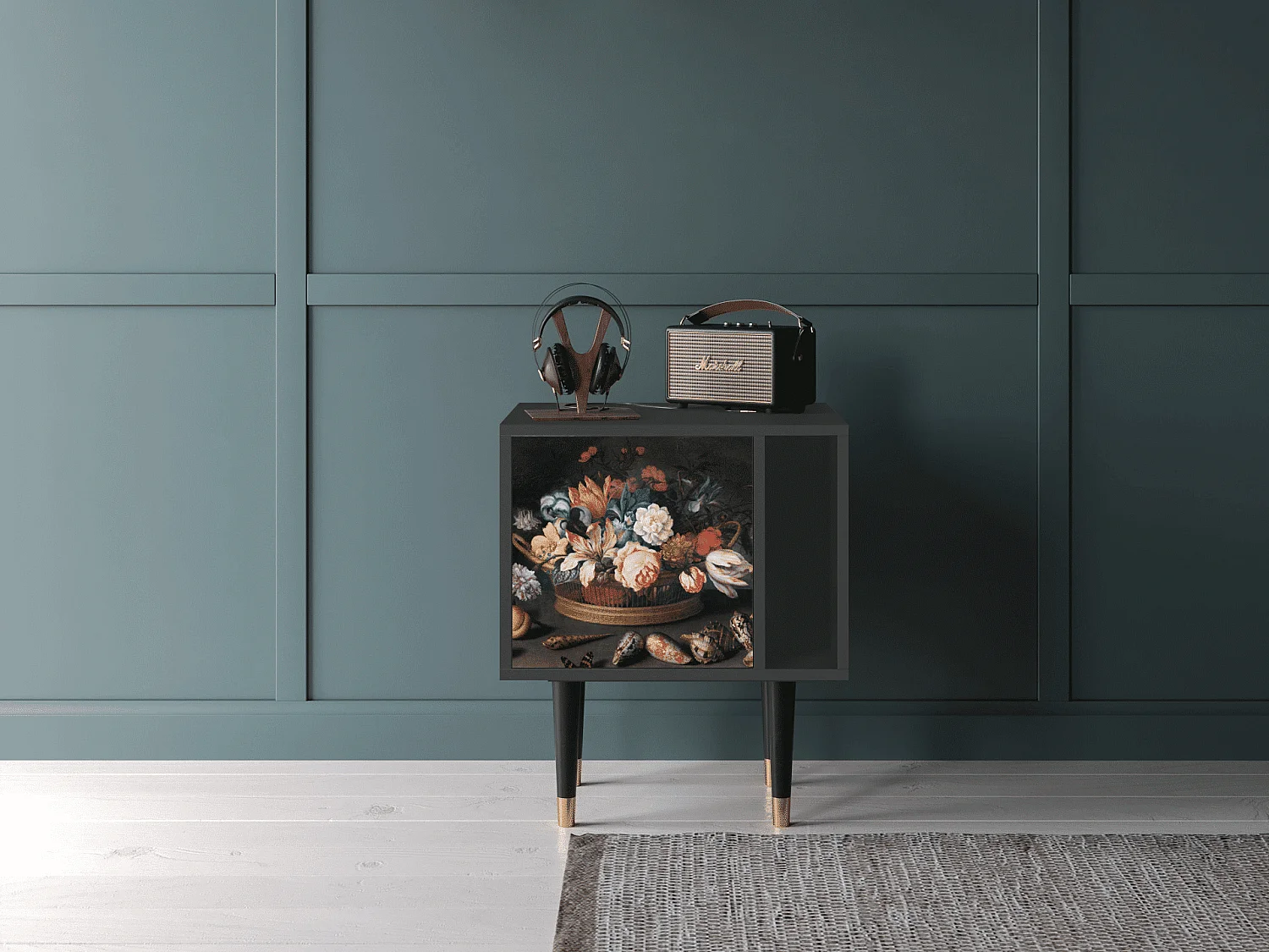 Table de nuit - 57х69х48 cm - S2 - Still Life with Flowers, Anthracite