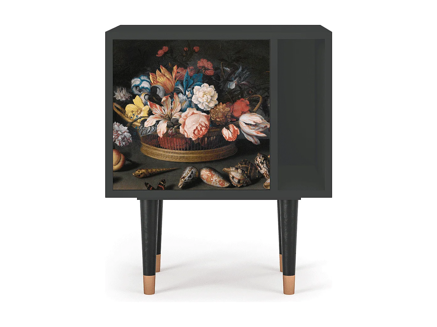 Table de nuit - 57х69х48 cm - S2 - Still Life with Flowers, Anthracite