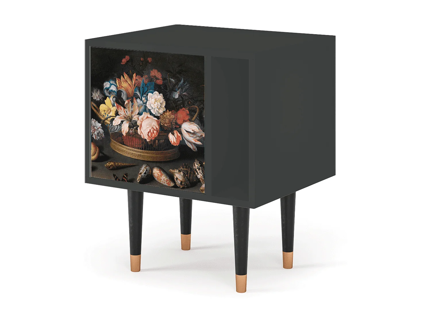 Table de nuit - 57х69х48 cm - S2 - Still Life with Flowers, Anthracite