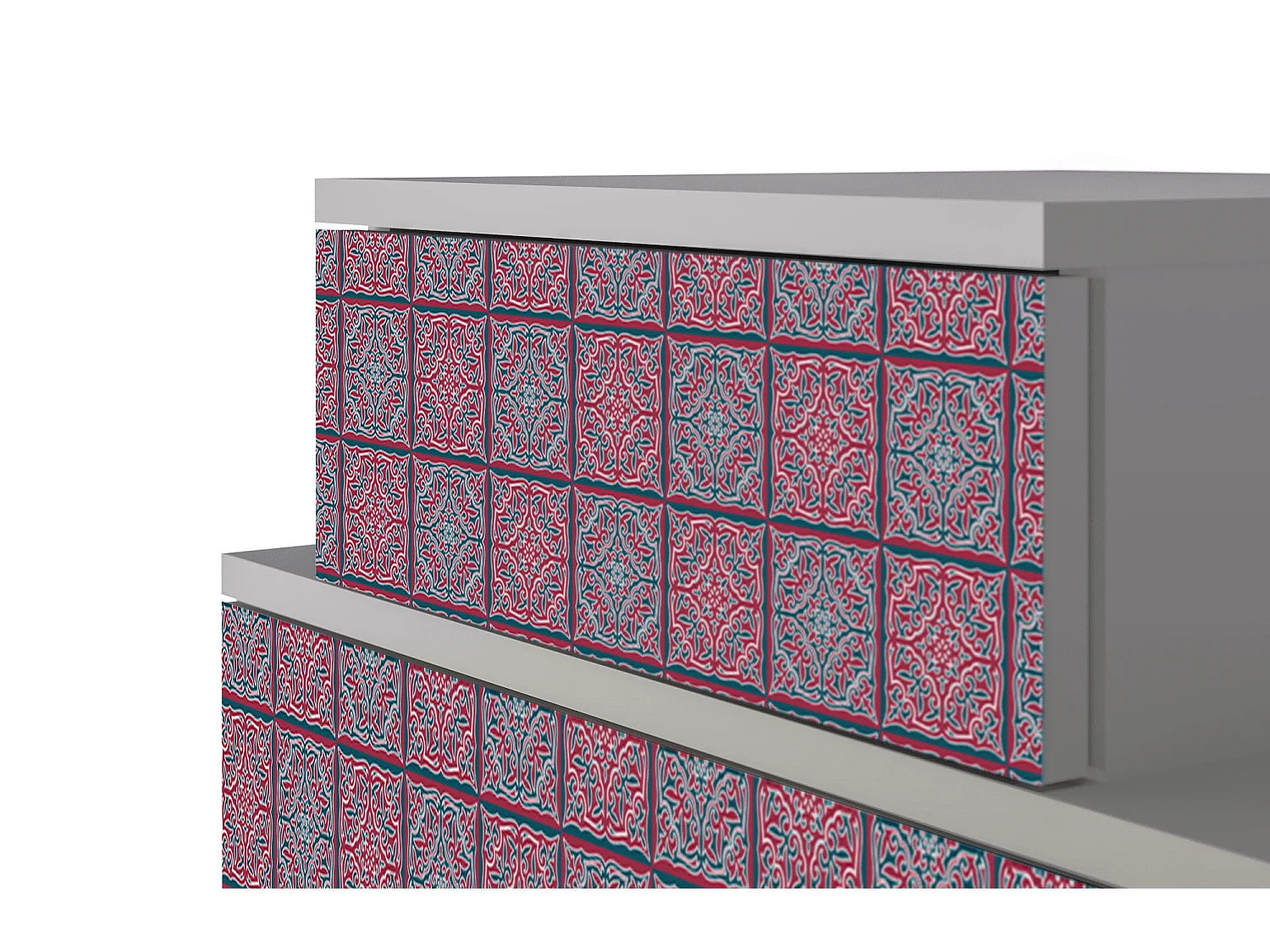 Table de nuit - 58х58х41 cm - NS1 - Riviera Mosaic, Gris