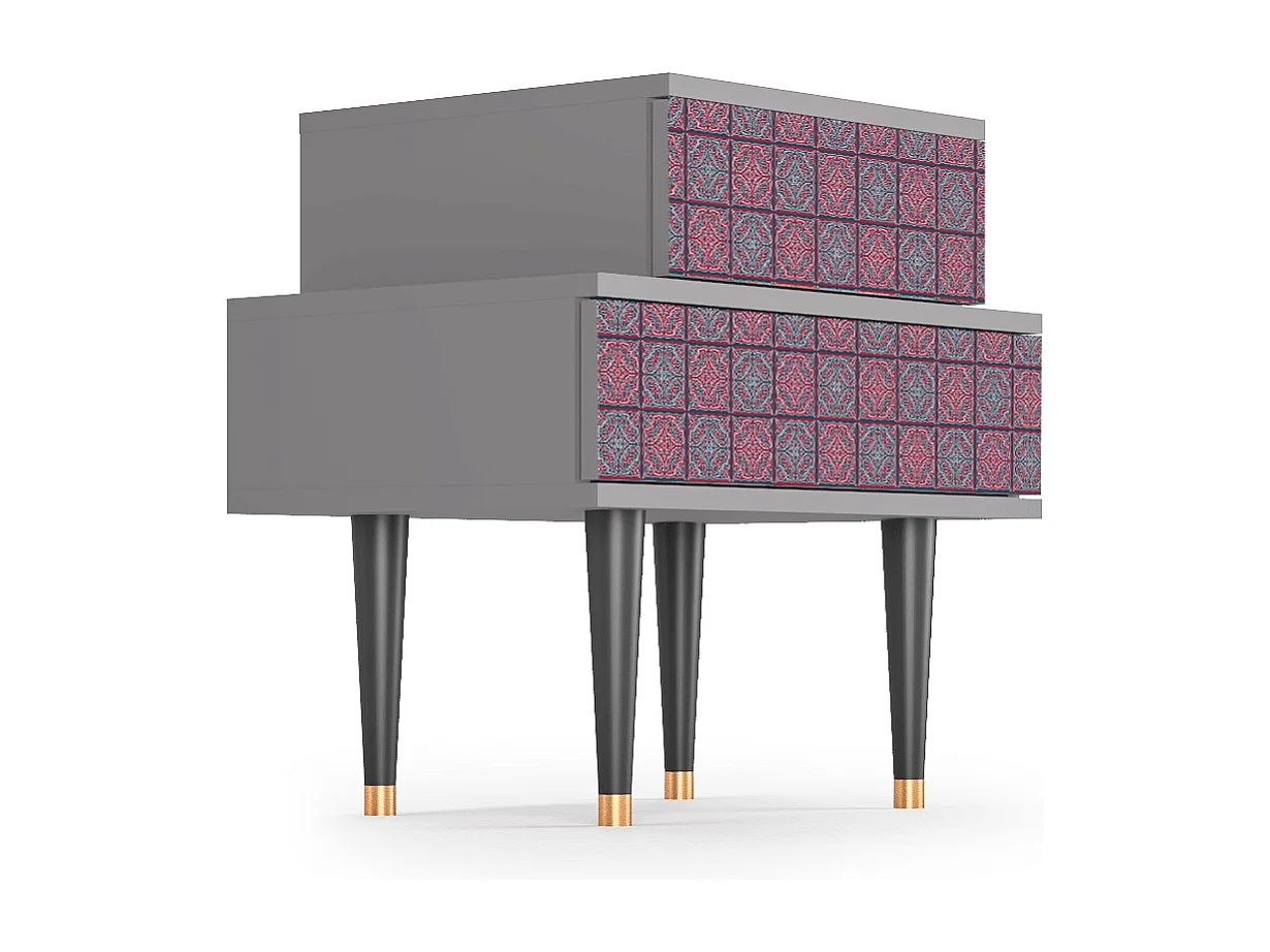 Criado-mudo - 58х58х41 cm - NS1 - Riviera Mosaic, Cinza