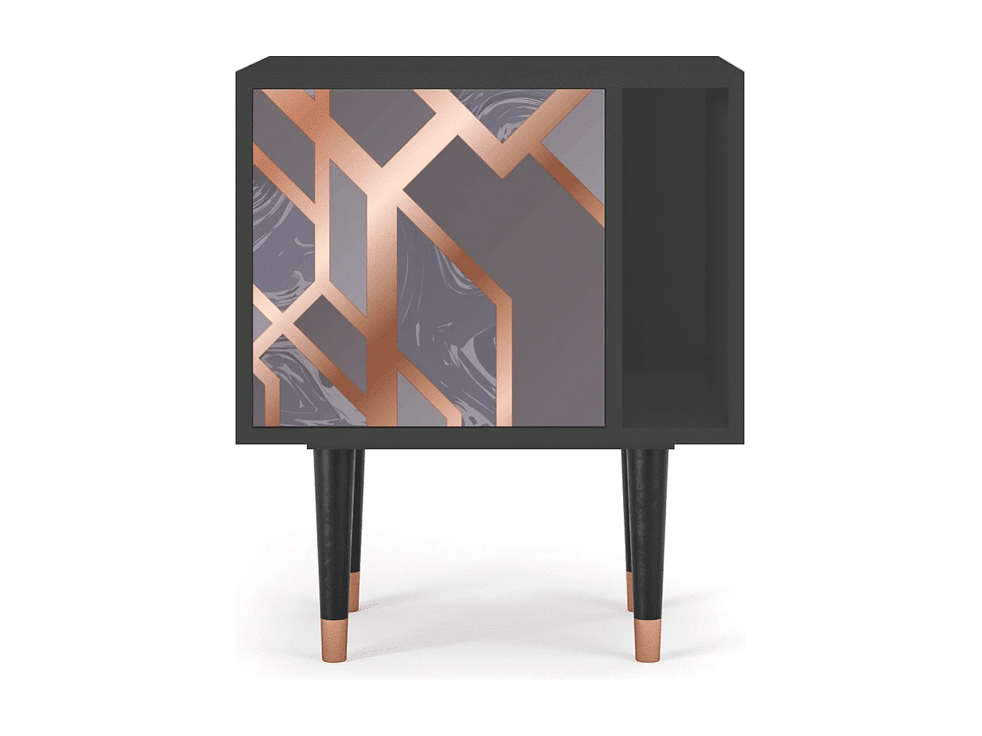 Mesita de noche - 57х69х48 cm - S2 - Taupe Anatomy, Antracita