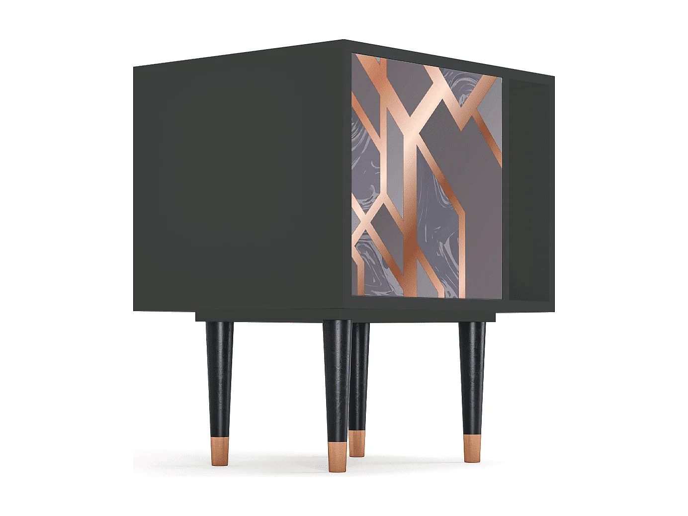 Mesita de noche - 57х69х48 cm - S2 - Taupe Anatomy, Antracita