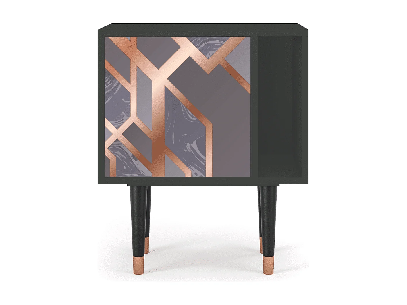 Table de nuit - 57х69х48 cm - S2 - Taupe Anatomy, Anthracite