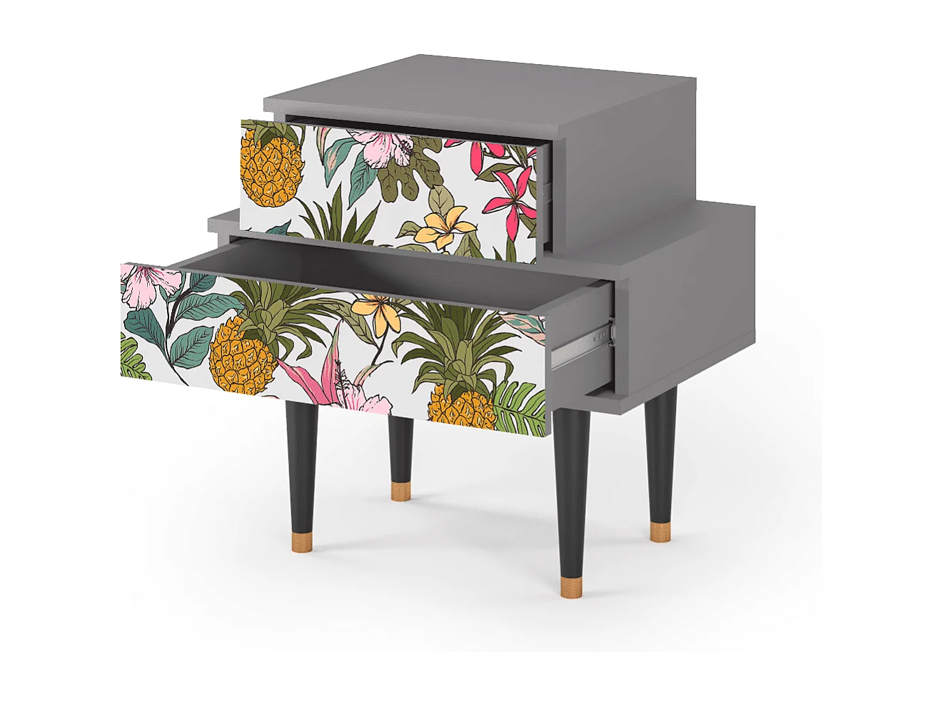 Stolik nocny - 58х58х41 cm - NS1 - Estival Fruit, Szary