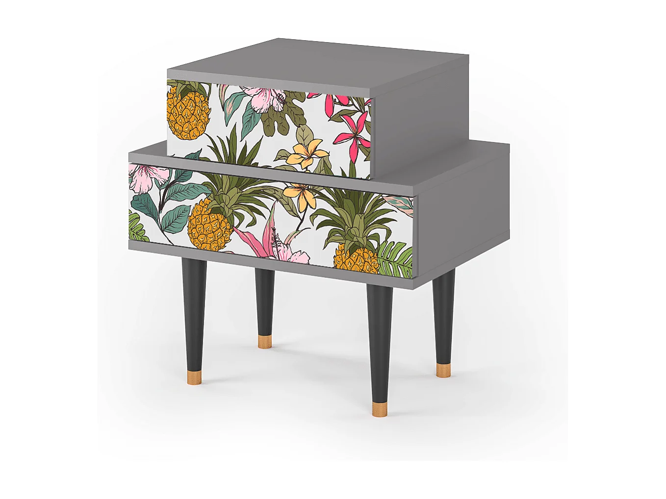 Criado-mudo - 58х58х41 cm - NS1 - Estival Fruit, Cinza