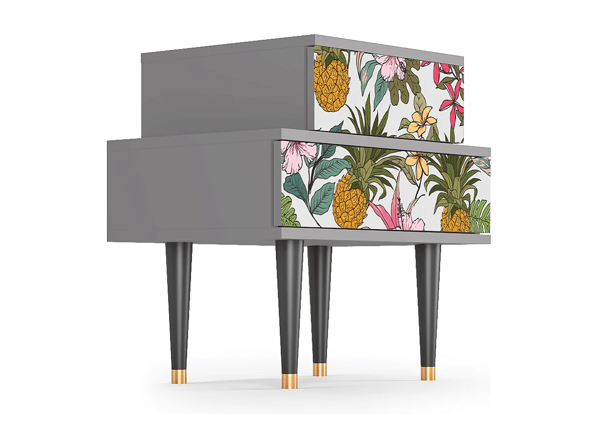 Stolik nocny - 58х58х41 cm - NS1 - Estival Fruit, Szary