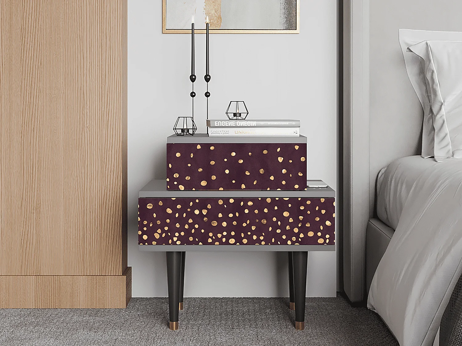 Table de nuit - 58х58х41 cm - NS1 - Glowworms, Gris