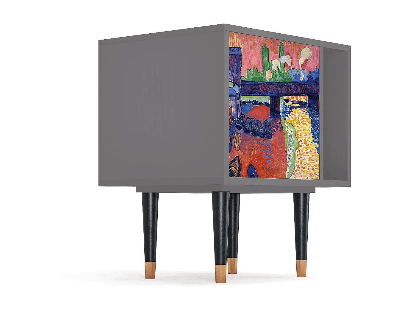 Stolik nocny - 57х69х48 cm - S2 - Charing Cross Bridge, Szary