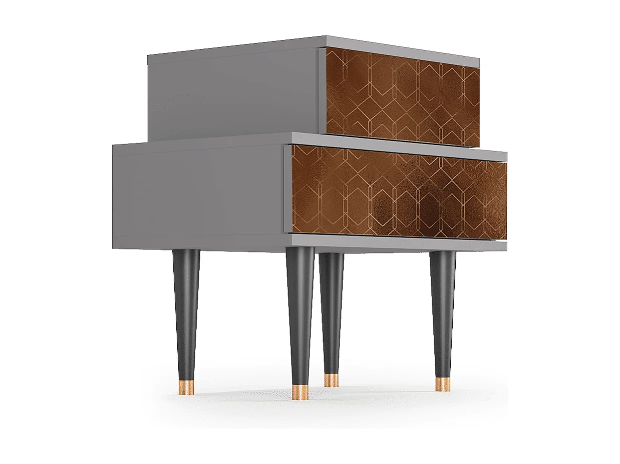 Table de nuit - 58х58х41 cm - NS1 - Chocolate Bar, Gris