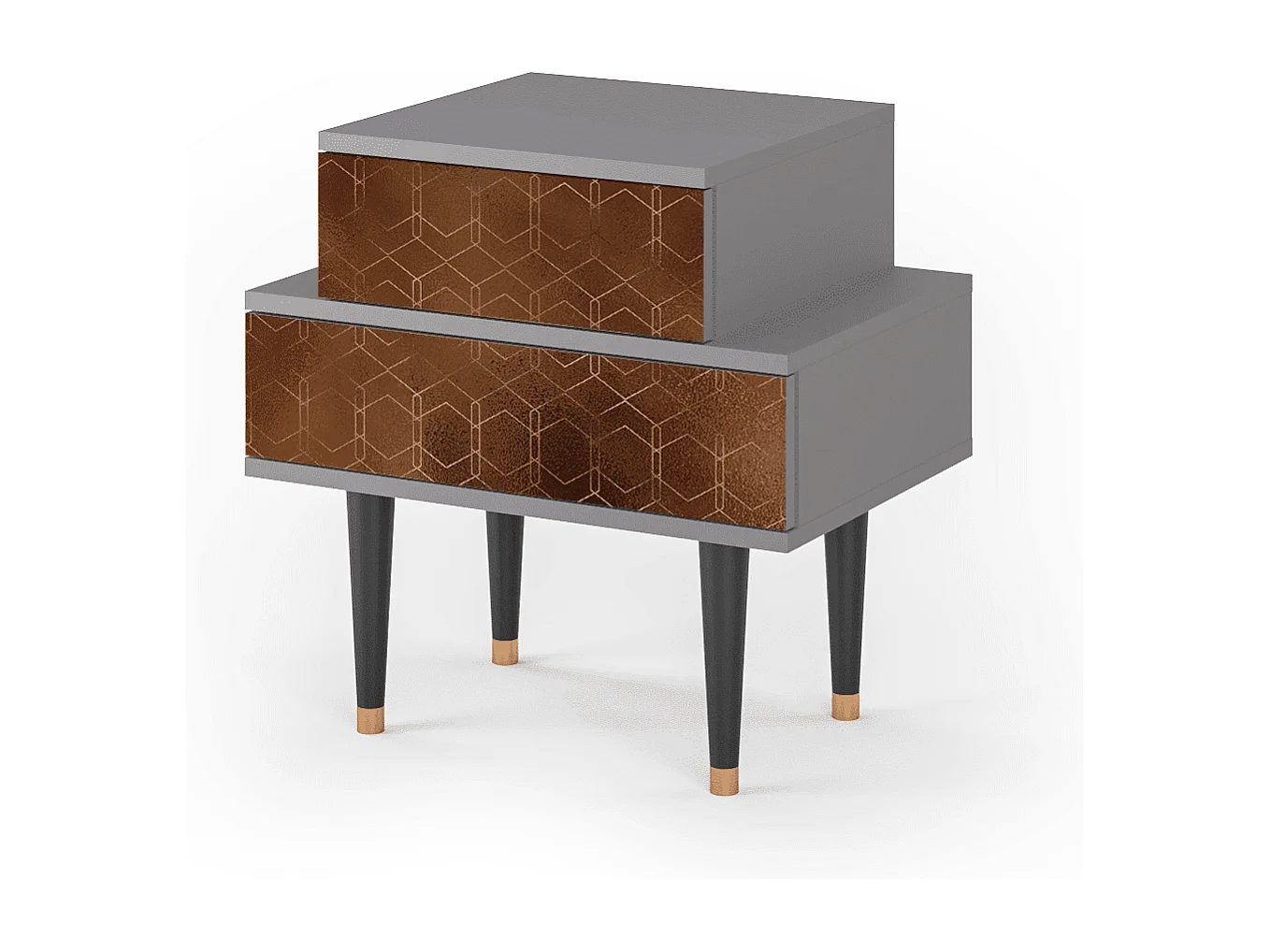 Criado-mudo - 58х58х41 cm - NS1 - Chocolate Bar, Cinza