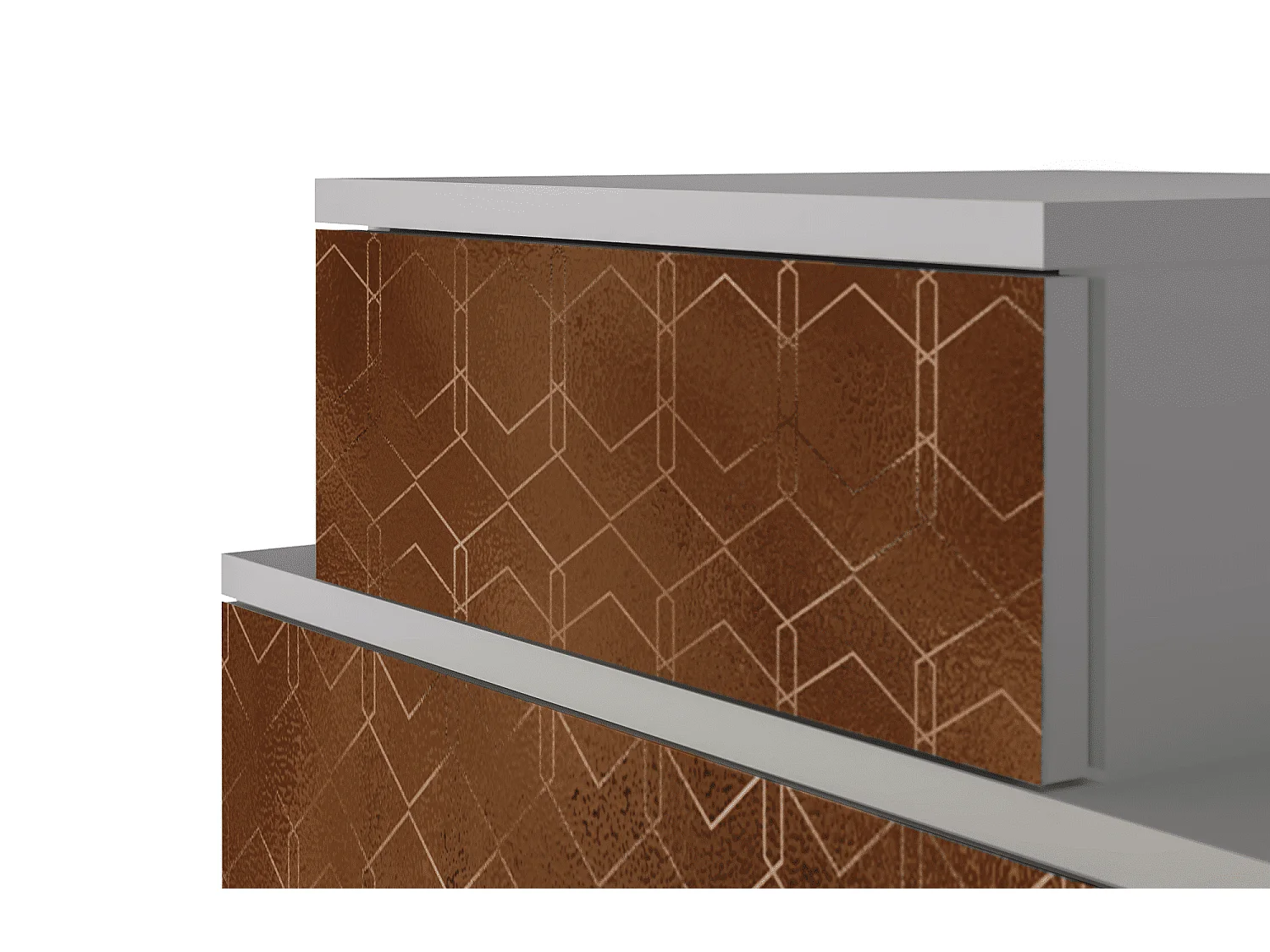 Criado-mudo - 58х58х41 cm - NS1 - Chocolate Bar, Cinza