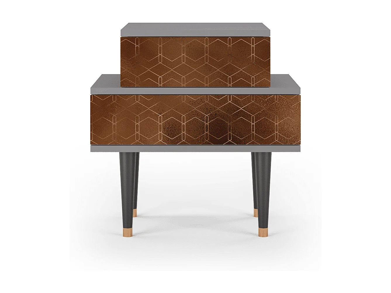 Table de nuit - 58х58х41 cm - NS1 - Chocolate Bar, Gris