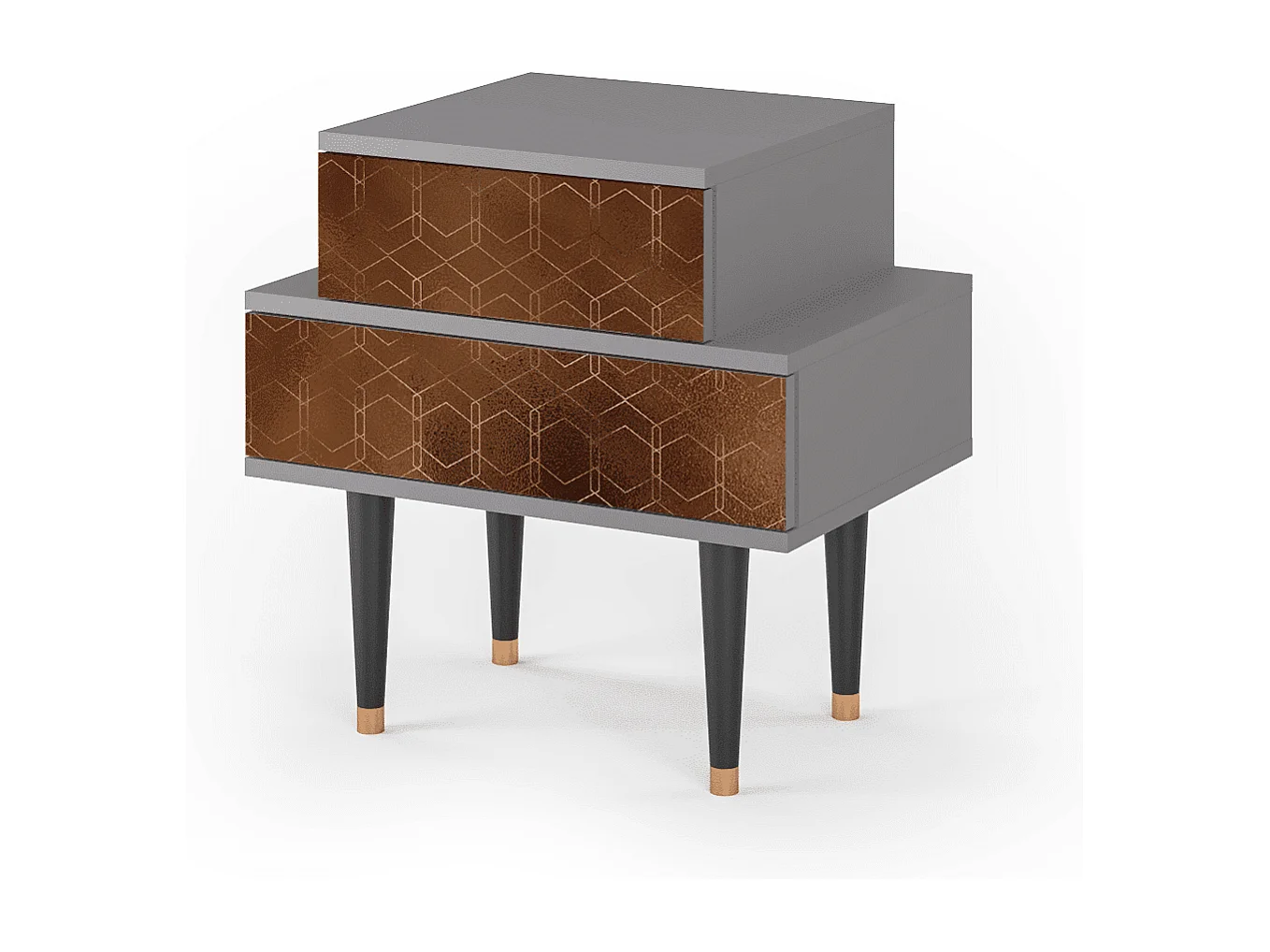 Table de nuit - 58х58х41 cm - NS1 - Chocolate Bar, Gris