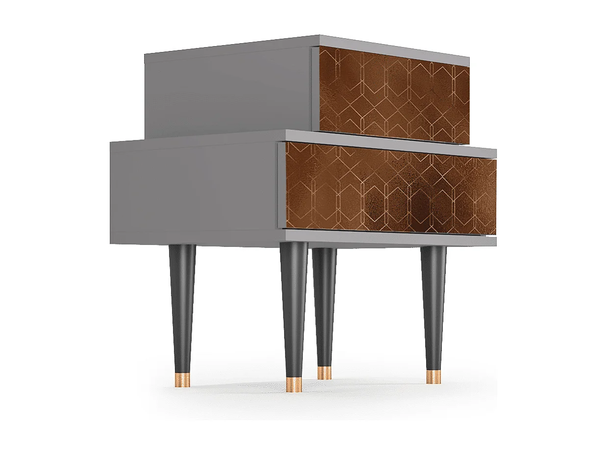 Table de nuit - 58х58х41 cm - NS1 - Chocolate Bar, Gris