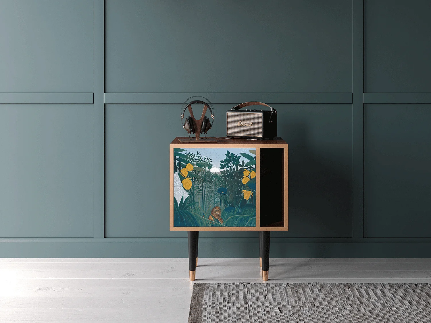 Nachtkastje - 57х69х48 cm - S2 - The Repast of the Lion, Walnoot