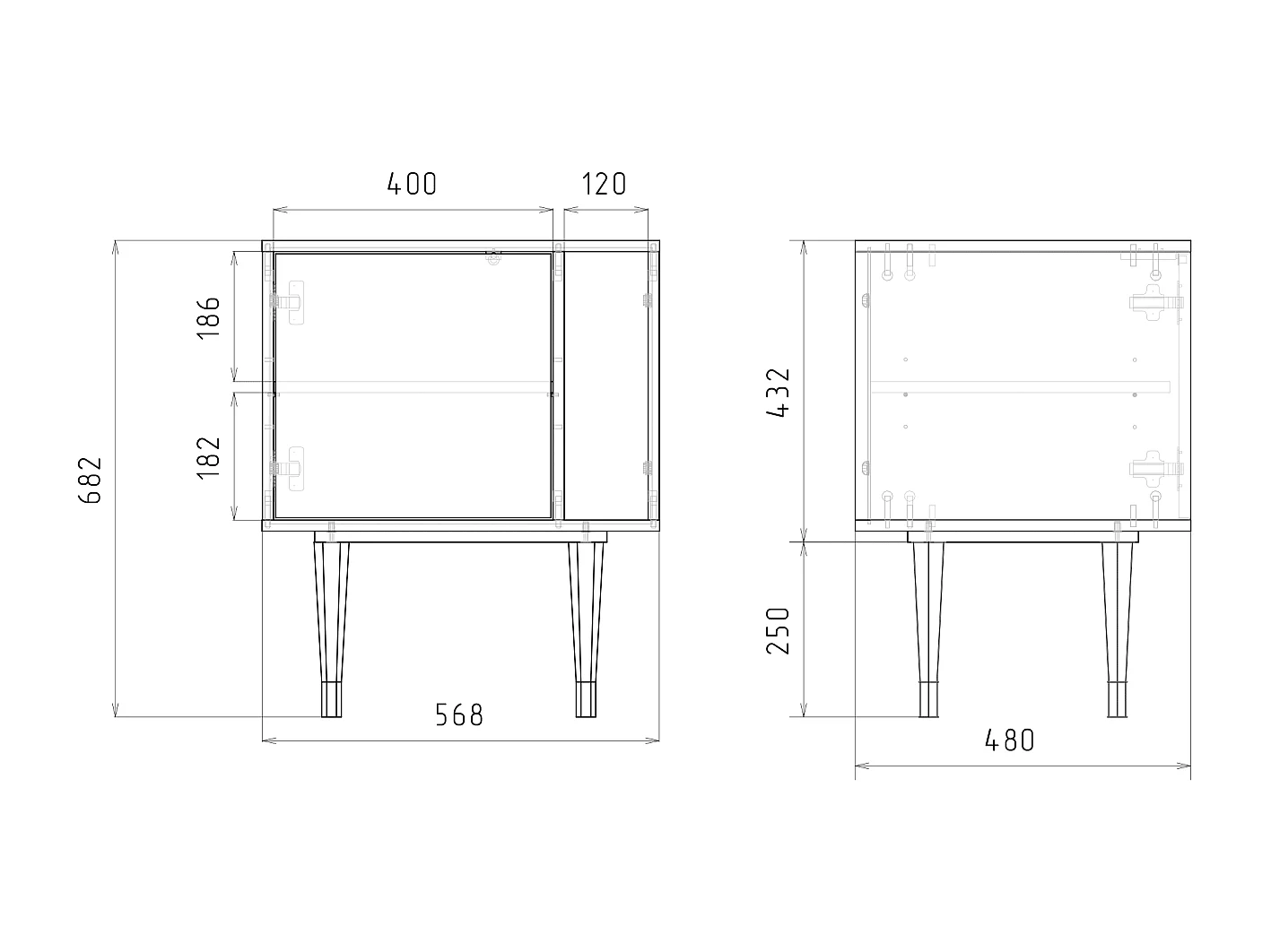 Table de nuit - 57х69х48 cm - S2 - The Repast of the Lion, Noyer