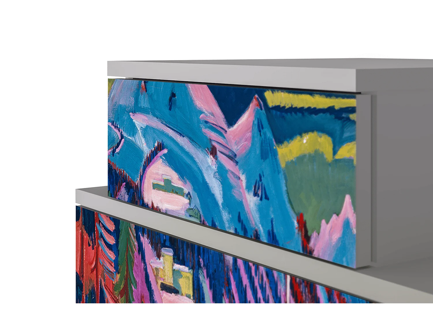 Comodino - 58х58х41 cm - NS1 - Davos Winter, Grigio