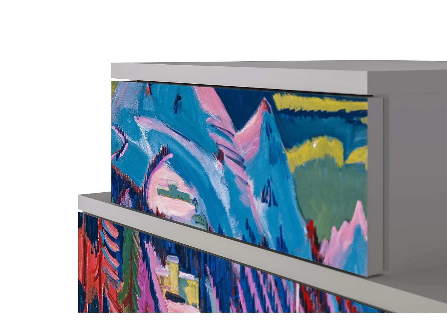 Table de nuit - 58х58х41 cm - NS1 - Davos Winter, Gris