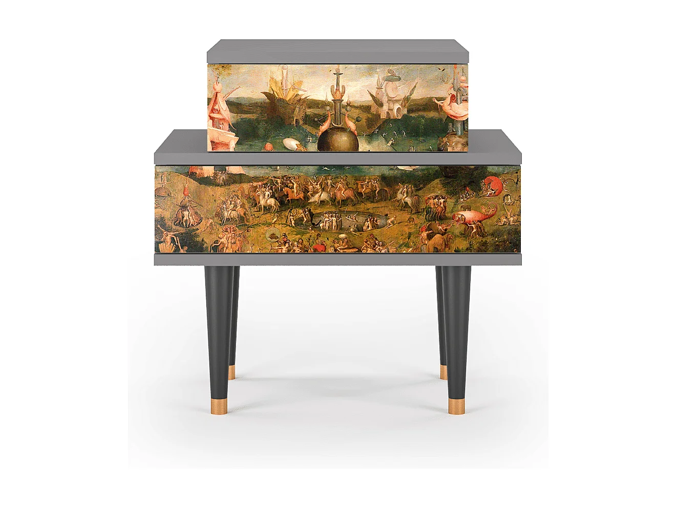 Stolik nocny - 58х58х41 cm - NS1 - Garden of Delights , Szary