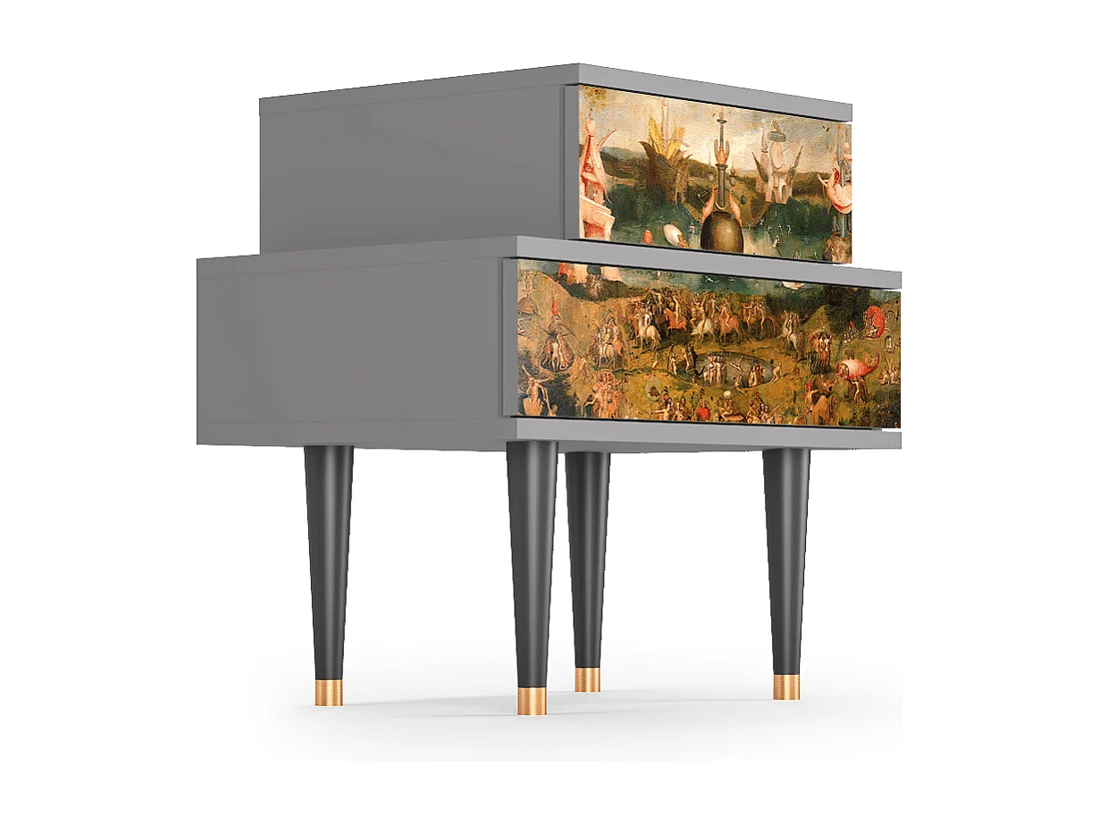 Table de nuit - 58х58х41 cm - NS1 - Garden of Delights , Gris