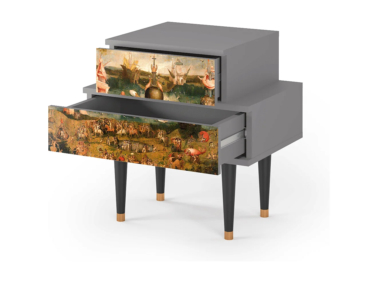 Stolik nocny - 58х58х41 cm - NS1 - Garden of Delights , Szary