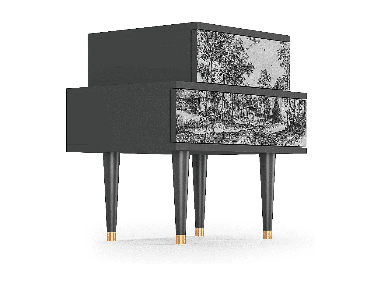 Table de nuit - 58х58х41 cm - NS1 - Village Road, Anthracite