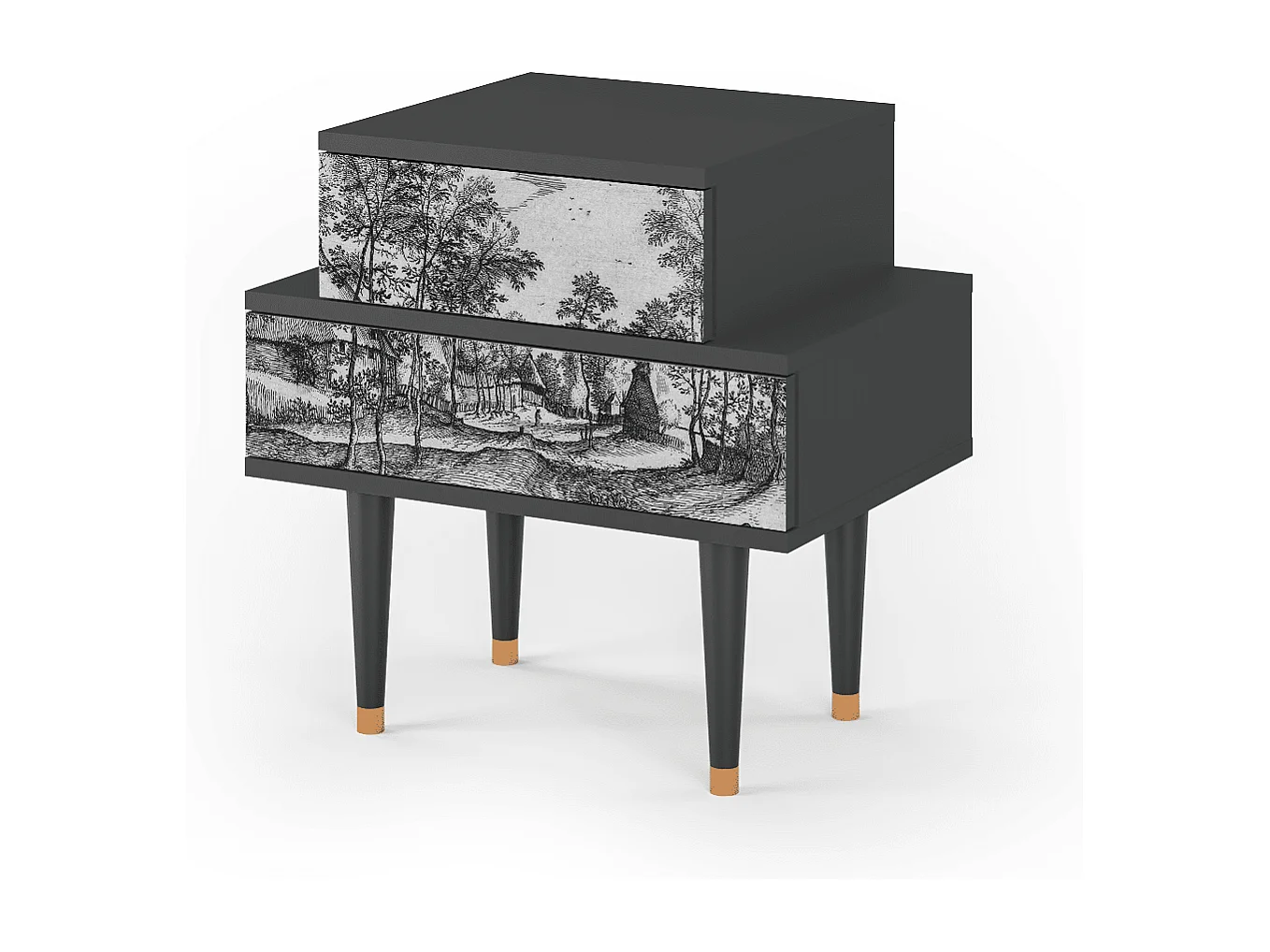 Criado-mudo - 58х58х41 cm - NS1 - Village Road, Antracite