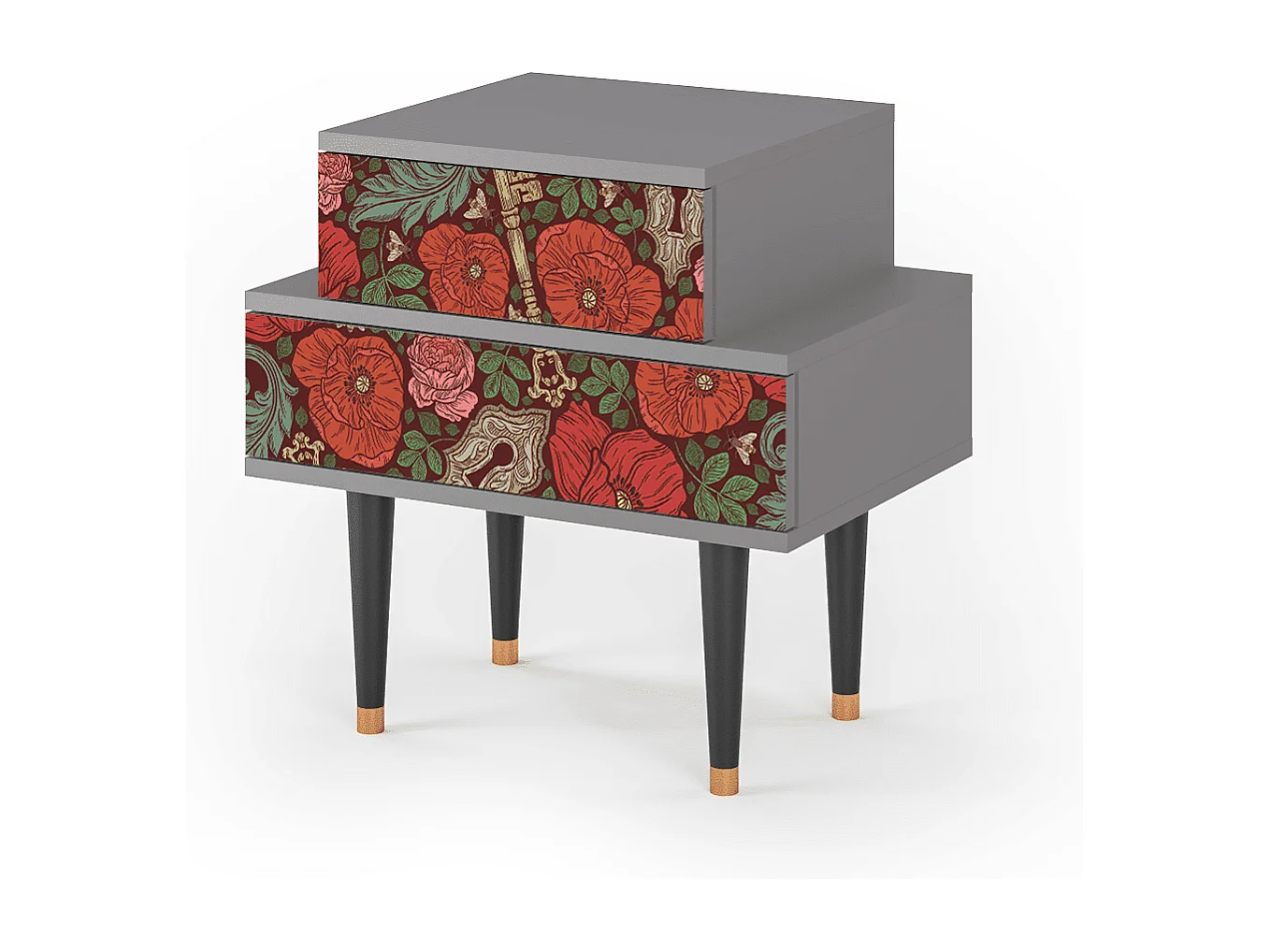 Table de nuit - 58х58х41 cm - NS1 - Poppy Garden, Gris